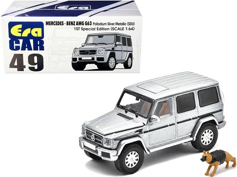 Era Car 1:64 Mercedes Benz G63 Palladium ( SDU) met hond zilver metallic 2021