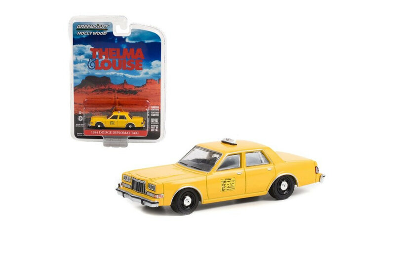 Greenlight 1:64 Dodge Diplomat Taxi Hollywood Special Edition Thelma &amp; Louise 1984 geel