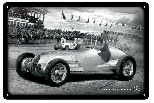 Tin Sign 20 x 30 Mercedes/Benz Silver Arrow Racing				