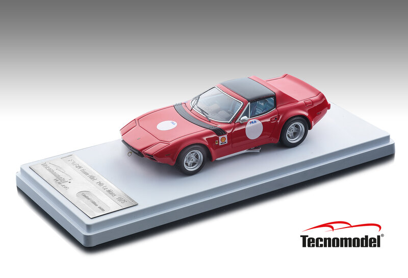 Tecnomodel 1:43 Ferrari GTB/4 MIchelotti Press Red Version 1975 met zwarte dak, limited 110 pcs