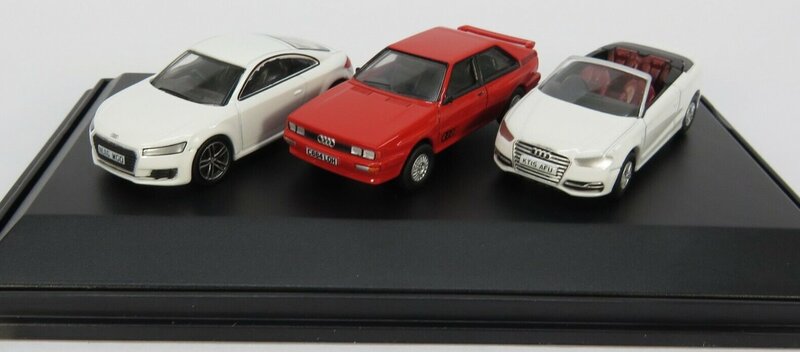 Oxford 1:76 Audi Quattro, Audi TT, Audi Se set 3 cars