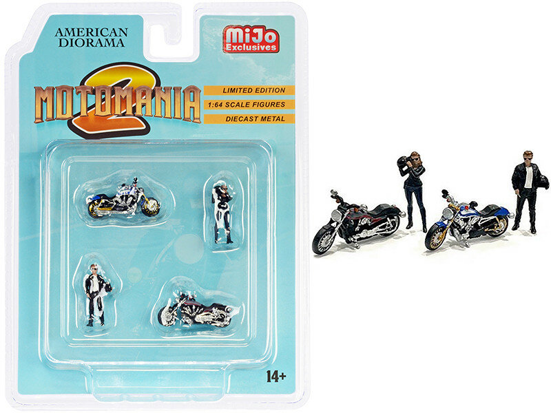 American Diorama 1:64 Moto Mania Figure set incl. 2 motors