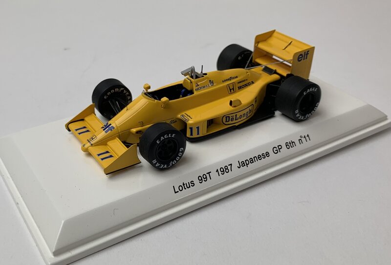 Rece Collection ( Spark) 1:43 Lotus 99T GP F1 Japan 1987 no 11 Gem S Nakajima geel