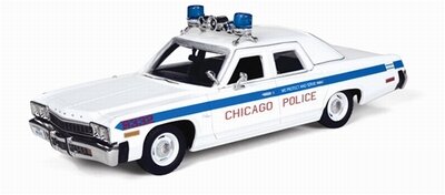 Auto World 1:43 Dodge Monaco Chicago Police 1974 wit blauw