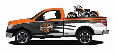 Maisto 1:24 Ford F-150 met Harley Davision zwart/ oranje