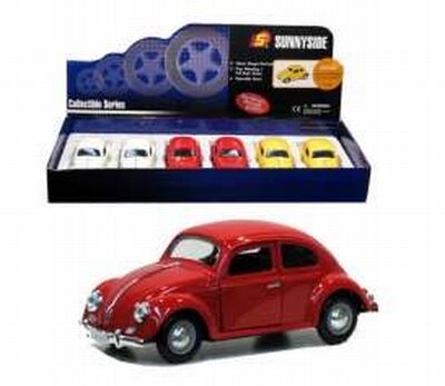 Sunnyside 1:24 Volkswagen Kever 6 stuks wit, rood en geel