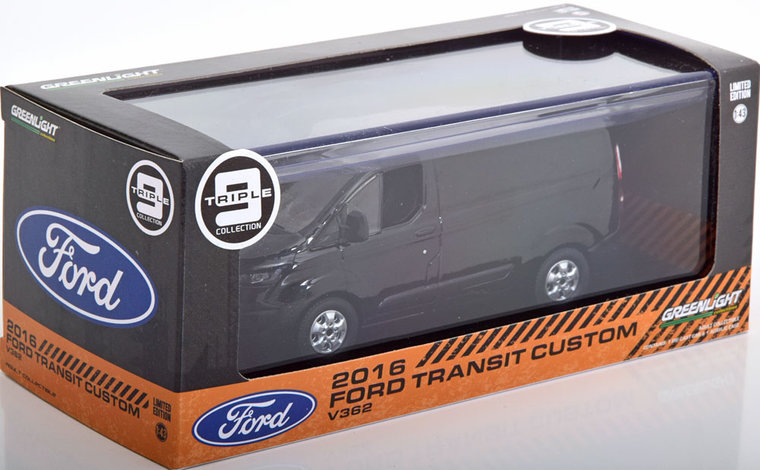 Greenlight 1:43 Ford Transit Custom V362 2016 zwart 