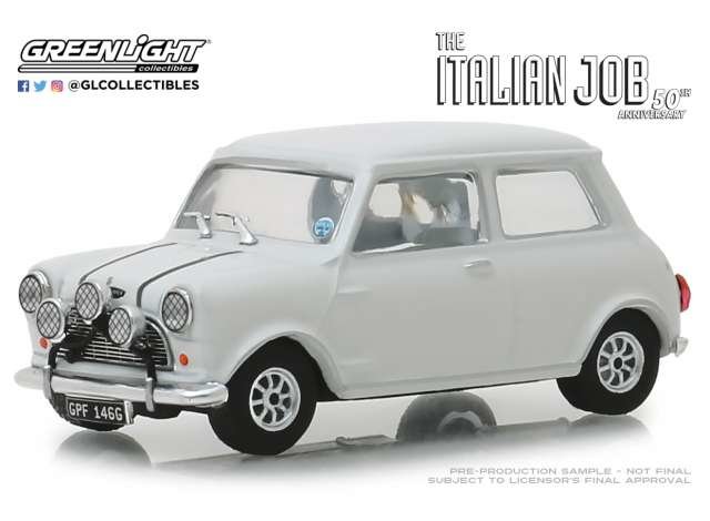 Greenlight 1:43 Austin Mini Cooper S 1275 MKI 1967 The Italian Job 1969 wit 