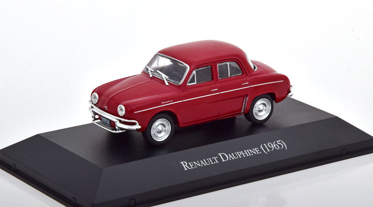 Atlas 1:43 Renault Dauphine 1965 donkerrood in blisterverpakking 