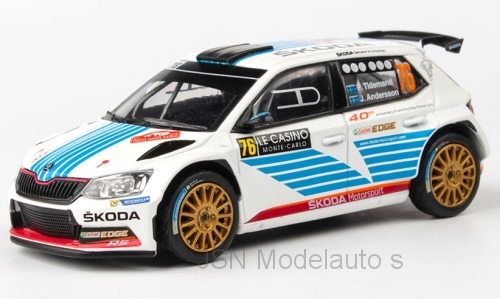 Abrex 1:43 Skoda Fabia III R5 No 76 Rallye WM P.Tidemand J.Andersson