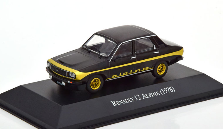 Atlas 1:43 Renault 12 Alpine 1978 zwart goud in blisterverpakking