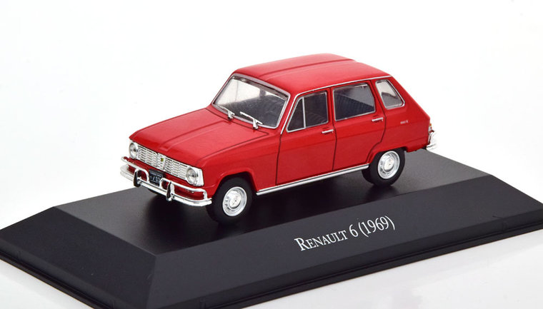 Atlas 1:43 Renault 6 1959 rood, in blisterverpakking