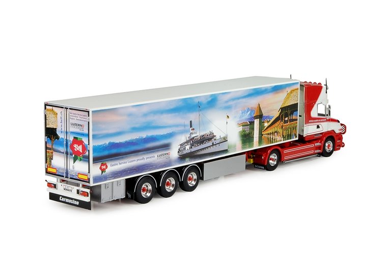 Tekno 1:50 Scania Torpedo met zamac Koeloplegger Stefan Huber Transporte A.G. Zwitserland