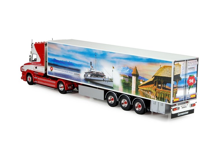 Tekno 1:50 Scania Torpedo met zamac Koeloplegger Stefan Huber Transporte A.G. Zwitserland