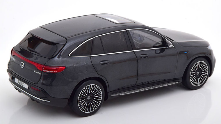 NZG 1:18 Mercedes Benz EQC 400 4Matic met Verlichting donkergrijs metallic, in dealer verpakking