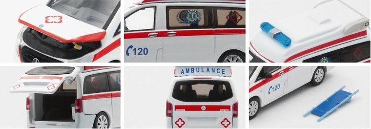 Era Car 1:64 Mercedes Benz Vito China Ambulance wit rood