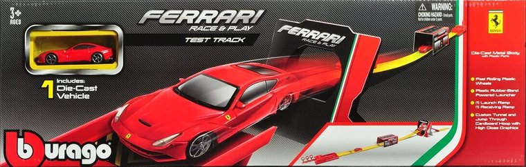 Bburago 1:64 Ferrari Race &amp; Play Test Track set incl 1 auto