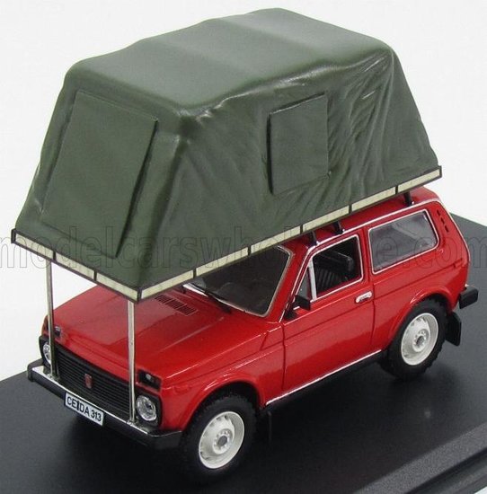 IST Modellen 1:43 Lada Niva met Daktent 1981 rood