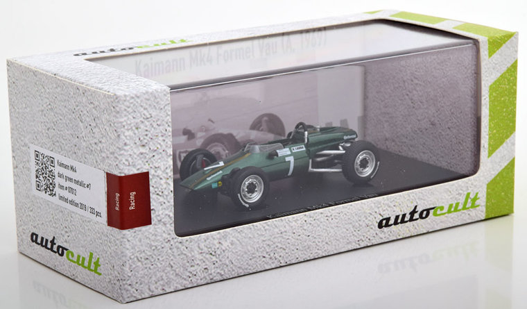 Autocult 1:43 Kaimann MK4 Formule V Oostenrijk &quot;Niki Lauda&quot; groen 1969 oplage 333 stuks 