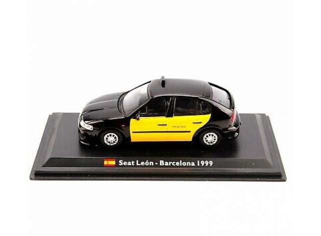 Atlas 1:43 Seat Leon Taxi Barcelona 1999 zwart geel