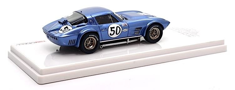 True Scale 1:43 Chevrolet Corvette 1963 Grand Sport Coupe no 50 R Penske Nassau Speedweek blauw