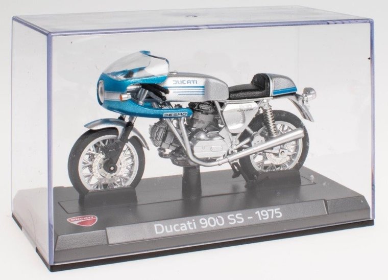 Atlas 1:24 Ducati 900 SS blauw zilver 1975