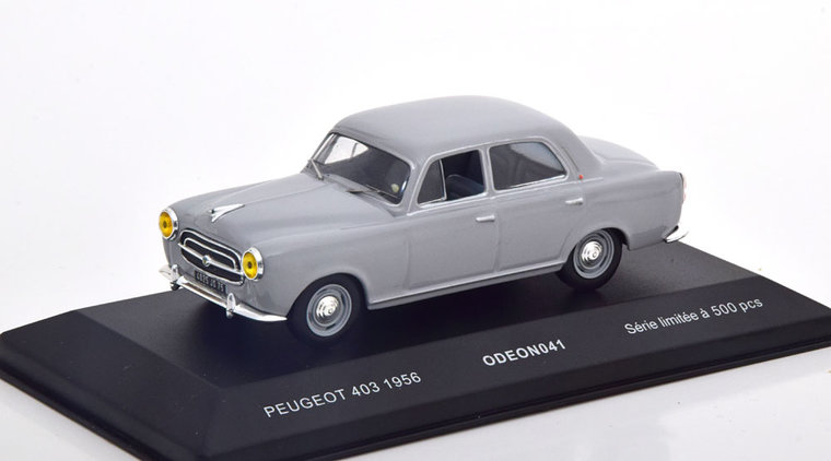 Odeon 1:43 Peugeot 403 1956 grijs, product by IXO