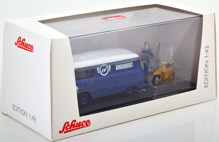 Schuco 1:43 Barkas B 1000 Simson Kundendienst blauw wit oplage 750 stuks