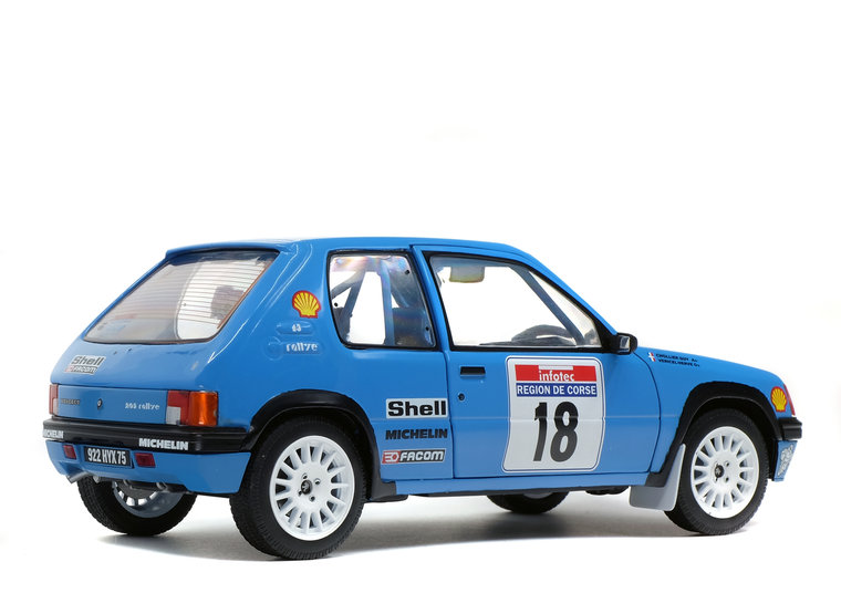 Solido 1:18 Peugeot 205 Rally PTS Tour de Corse H. Vericel / Chollier no 18