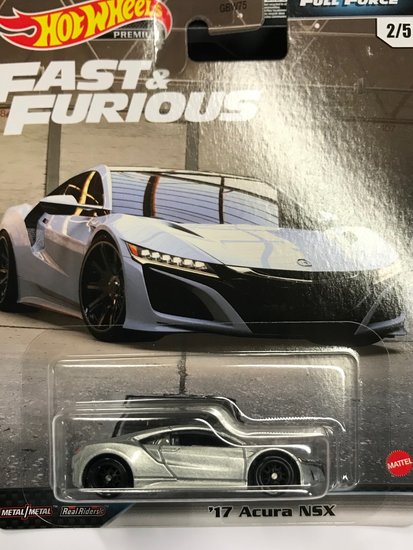 Hotwheels 1:64 Acura NSX zilver 2017. Full Force 2/5 &quot;Fast &amp; Furious &quot; 