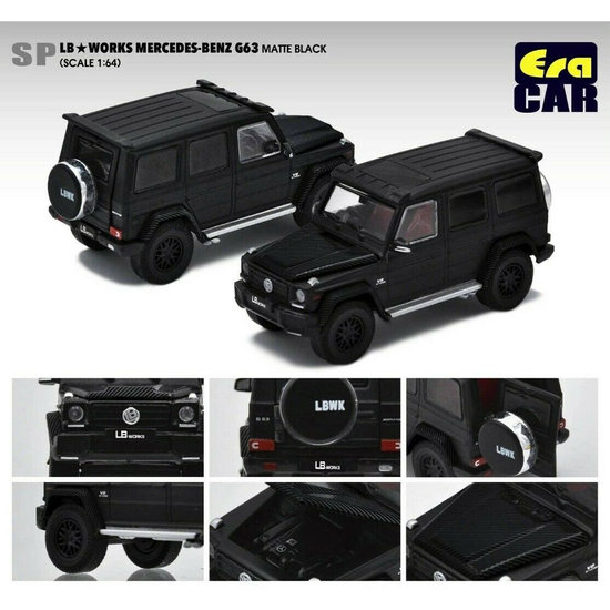 Era Car 1:64 LB Works Liberty Walk Mercedes Benz G63 Wagon matt zwart