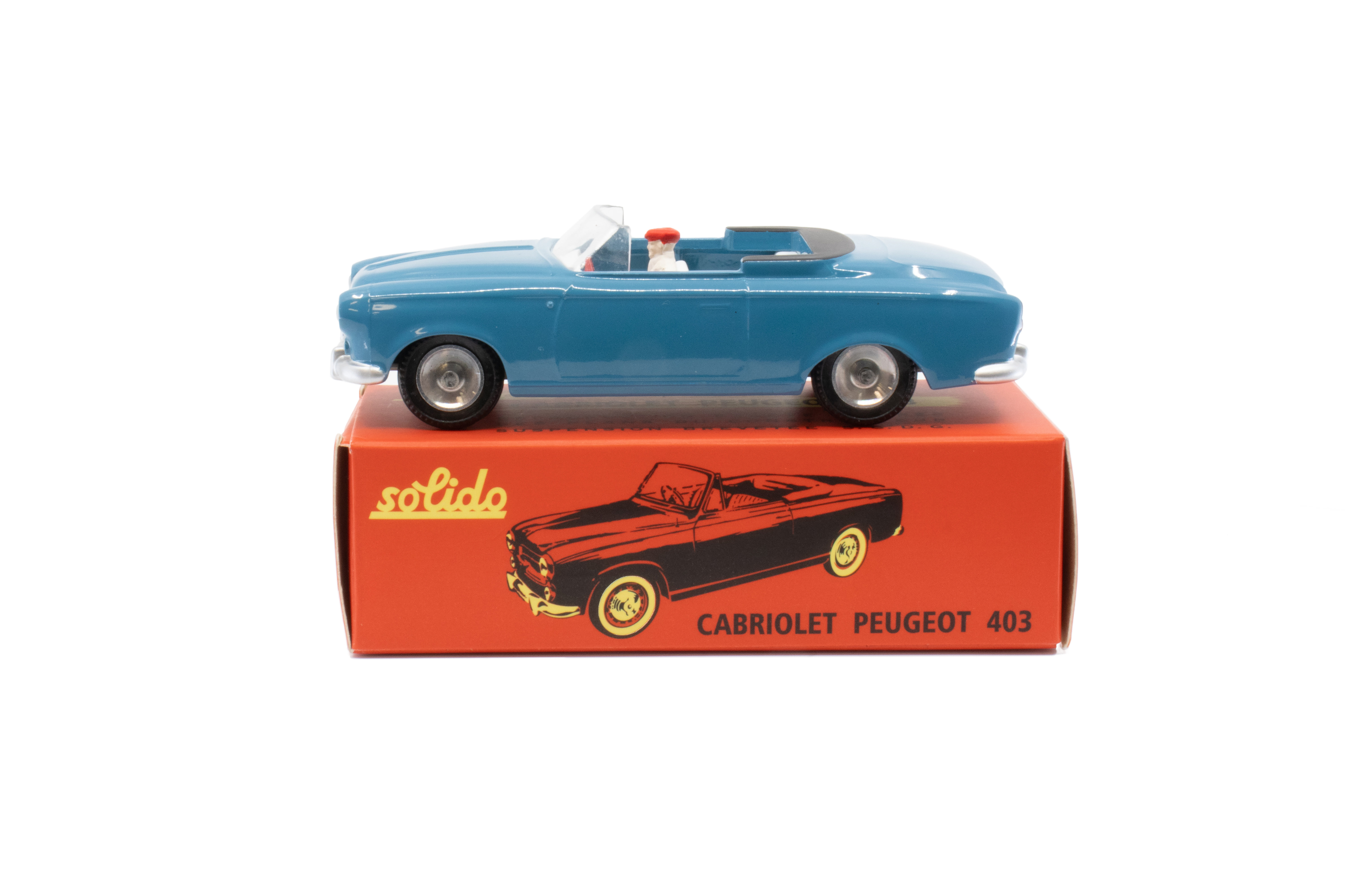 Solido 1:43 Peugeot 403 Cabriolet 1959 blauw. Serie 100