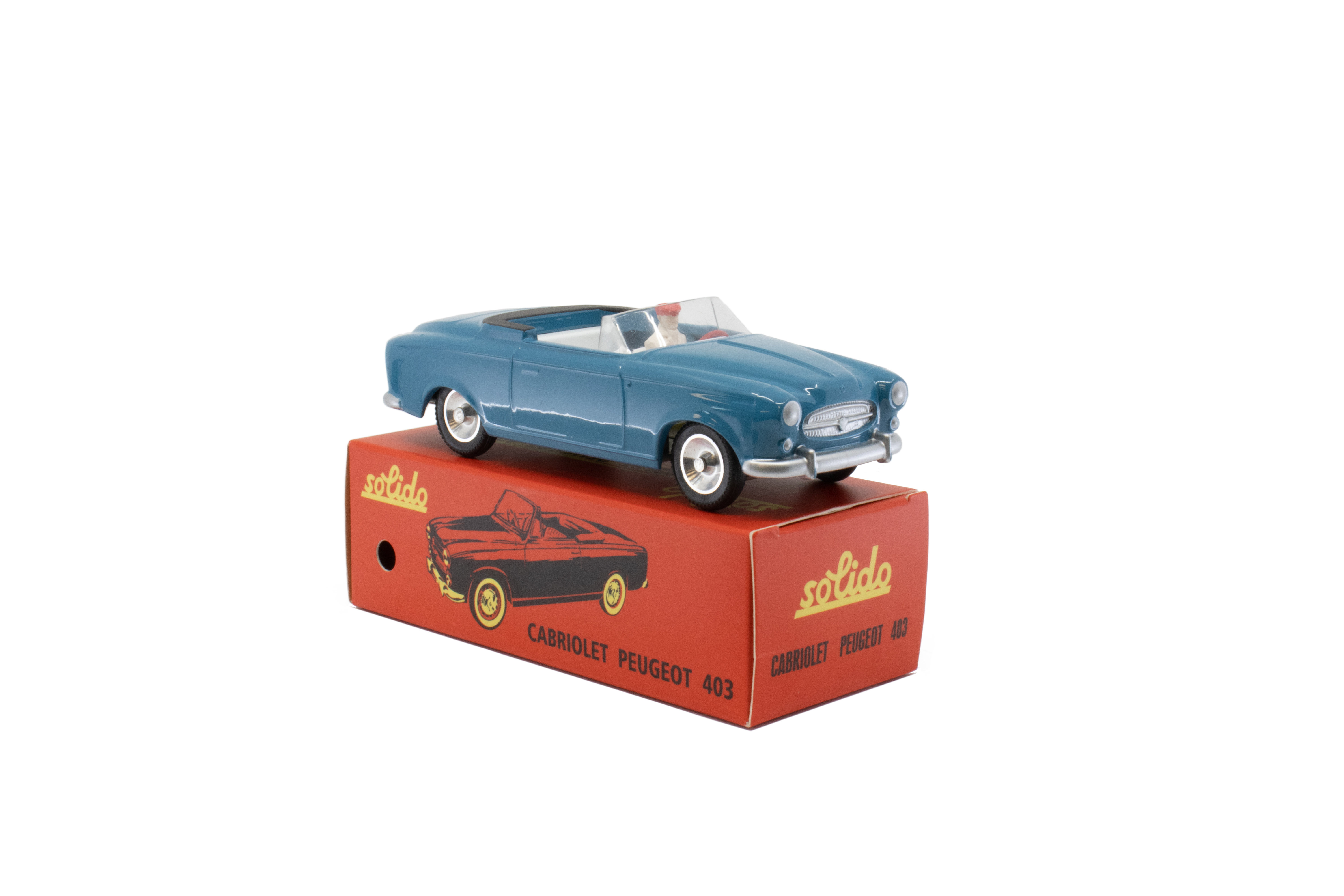 Solido 1:43 Peugeot 403 Cabriolet 1959 blauw. Serie 100