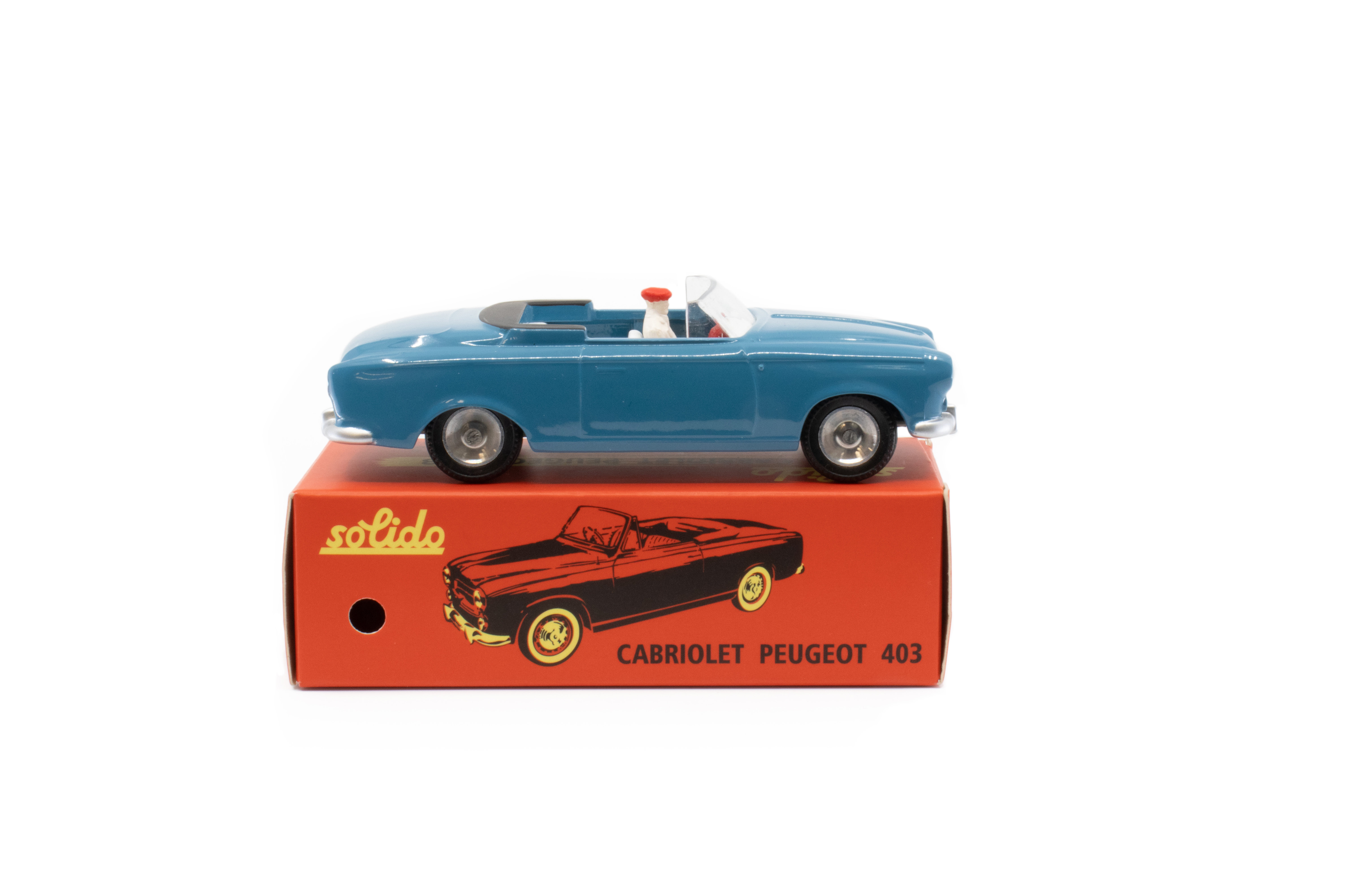 Solido 1:43 Peugeot 403 Cabriolet 1959 blauw. Serie 100