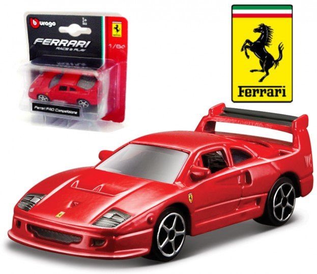 Bburago Ferari 3 inch Ferrari F40 Competizione 1987 Race &amp; Play rood