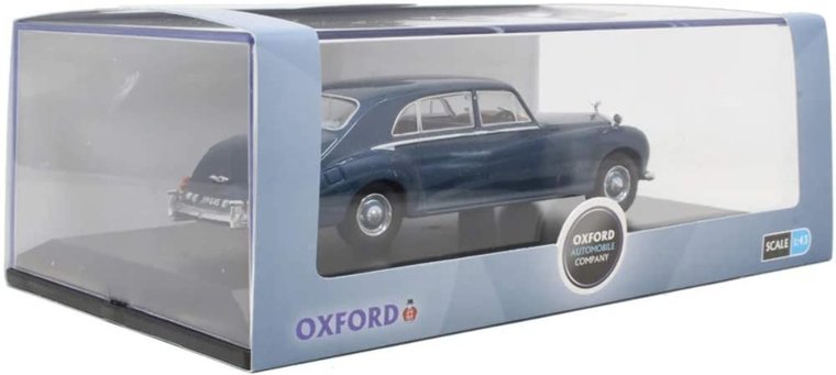 Oxford 1:43 Rolls Royce PHANTOM V JAMES YOUNG blauw, in vitrine 