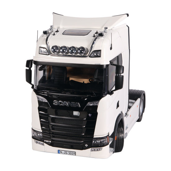 NZG 1:18 Scania V8 730S 4X2 V8 Satelzugmachine wit