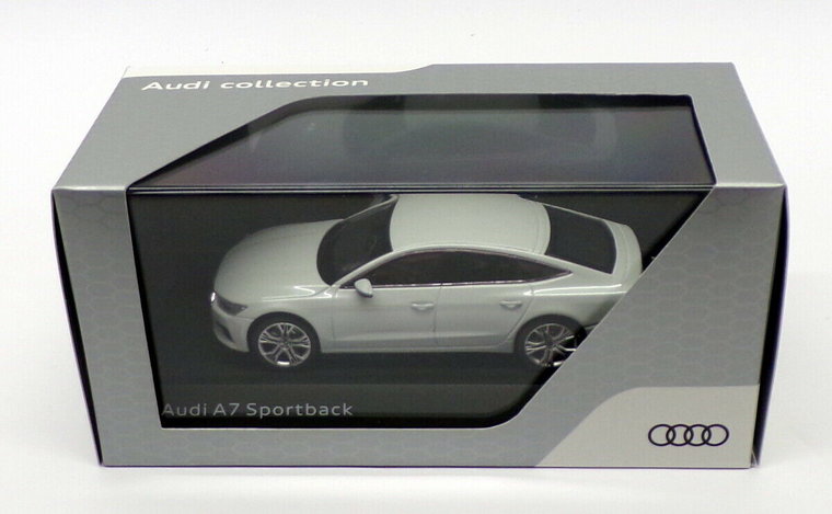 iScale 1:43 Audi A7 Sportback - Glacier White 2017 in dealerverpakking