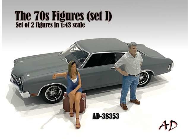 American Diorama 1:43 The 70s Style Figuur set no 3 met 2 figuren excl. auto