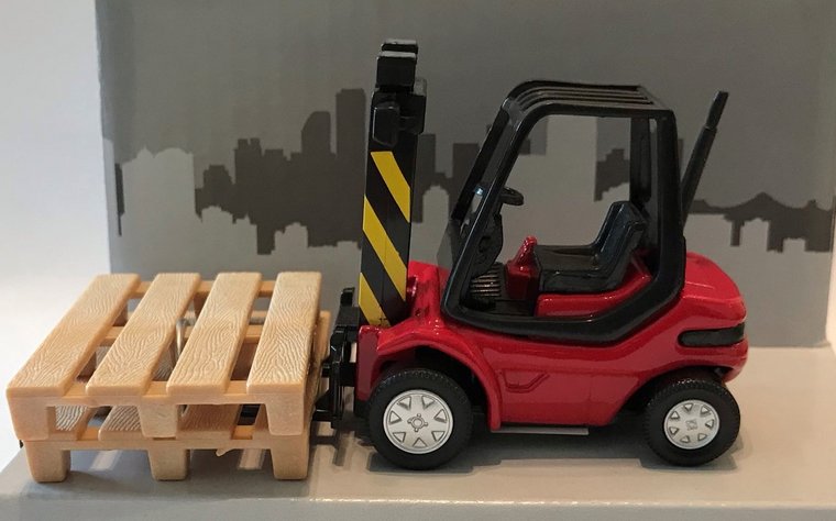 Cararama 1:43 Forklift Truck / heftruck rood zwart