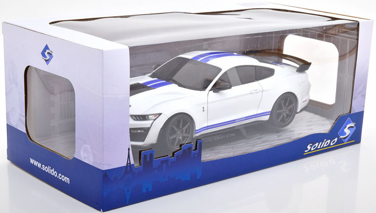 Solido 1:18 Ford Mstang Shelby GT 500 Fast Track wit blauw