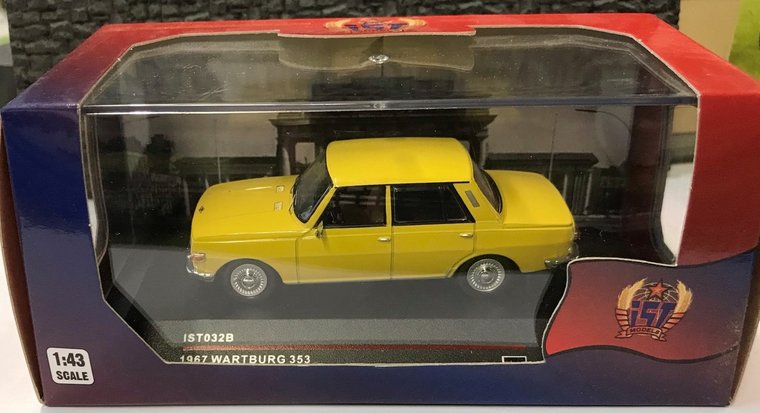 IST 1:43 Wartburg 353 1967 geel - Bruin Interieur