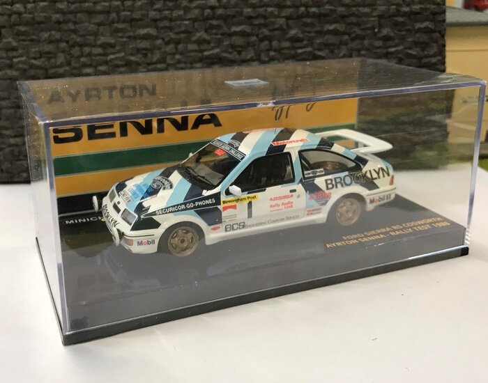 Minichamps 1:43 Ford Sierra RS Cosworth Ayrton Senna no1 Rally Test 1986