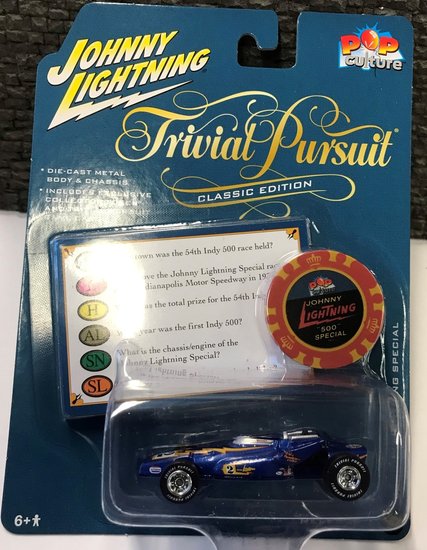 Johnny Lightning 1:64  Trivial Pursuit Johnny Lightning Special Poker Chip, blue