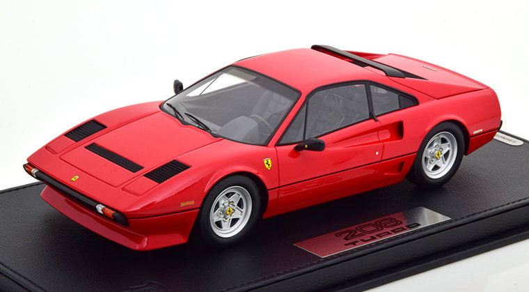 BBR Models 1:18 Ferrari 208 GTB TURBO Limited edition 002 / 200 pcs met  VITRINEPLEXIGLAS DISPLAY CASE 