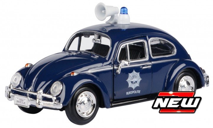 Motor Max 1:24 Volkswagen Kever Politie Nederland 1966 donkerblauw