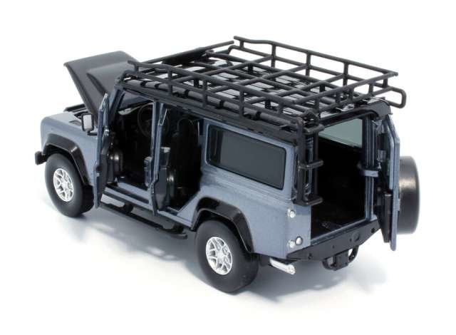 Tayumo 1:32  Land Rover Defender 110 met imperiaal grijs zwart in window box