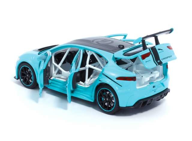 Tayumo 1:32 Jaguar i-Pace Etrophy blauw in window box