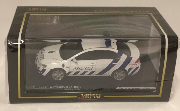 Vitesse 1:43 Mitsubishi Lancer Portugal Madeira Ilands Police car 2010 wit