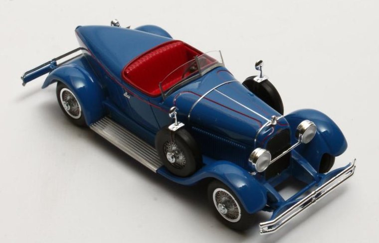 Matrix 1:43 Duesenberg Model X McFarlan &quot;Boat Roadster&quot; blauw 1927, Early Prototype